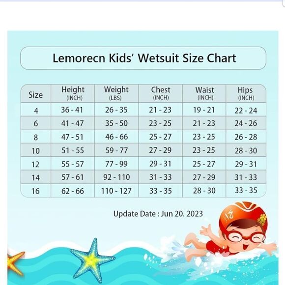 Lenorecn Kids Wet Suit Size 8 - Picture 13 of 13